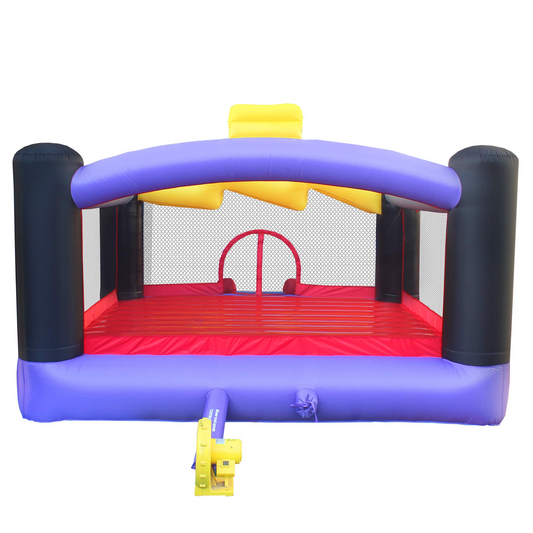 Inflatable Bounce House with Blower Kids Pop Star Theme, Bouncy Slide & Huge Jumper Area, for Yard, Backyard Indoor Outdoor Birthday Party