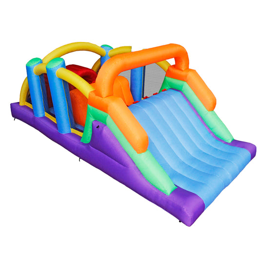 BESTPARTY Inflatable Obstacle Course Bounce House with Blower.