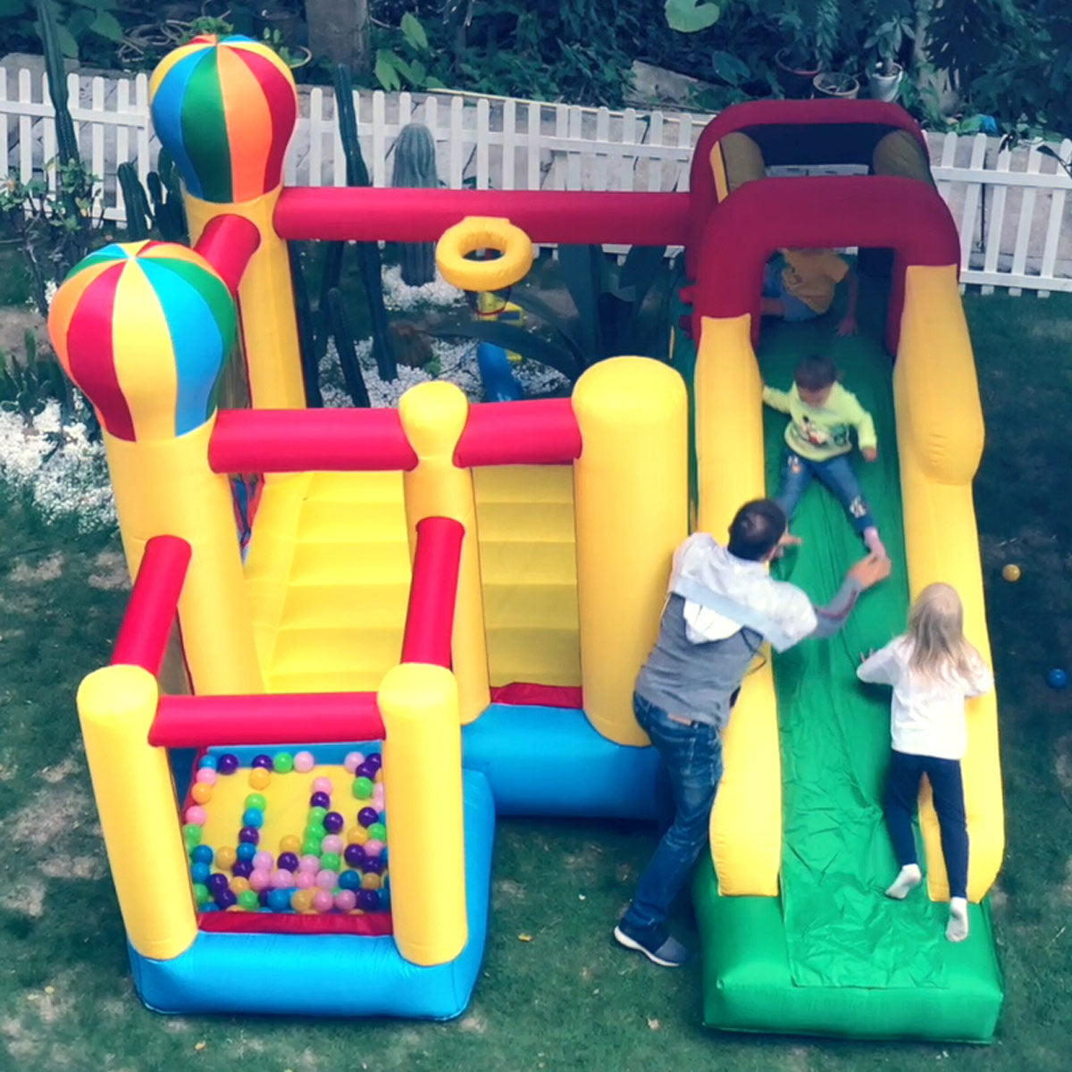 BESTPARTY Basket Hoop Inflatable Bounce House 6 in 1.