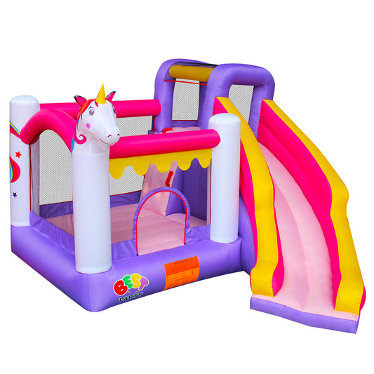 BESTPARTY Inflatable Unicorn Bounce House with Blower.