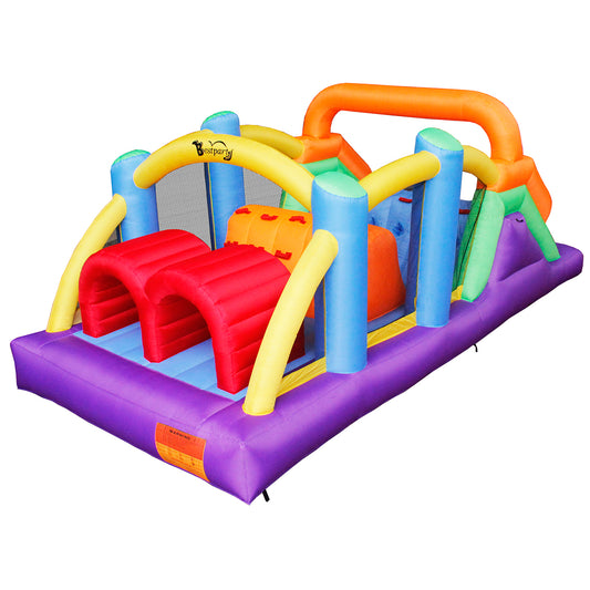 BESTPARTY Inflatable Obstacle Course Bounce House with Blower.