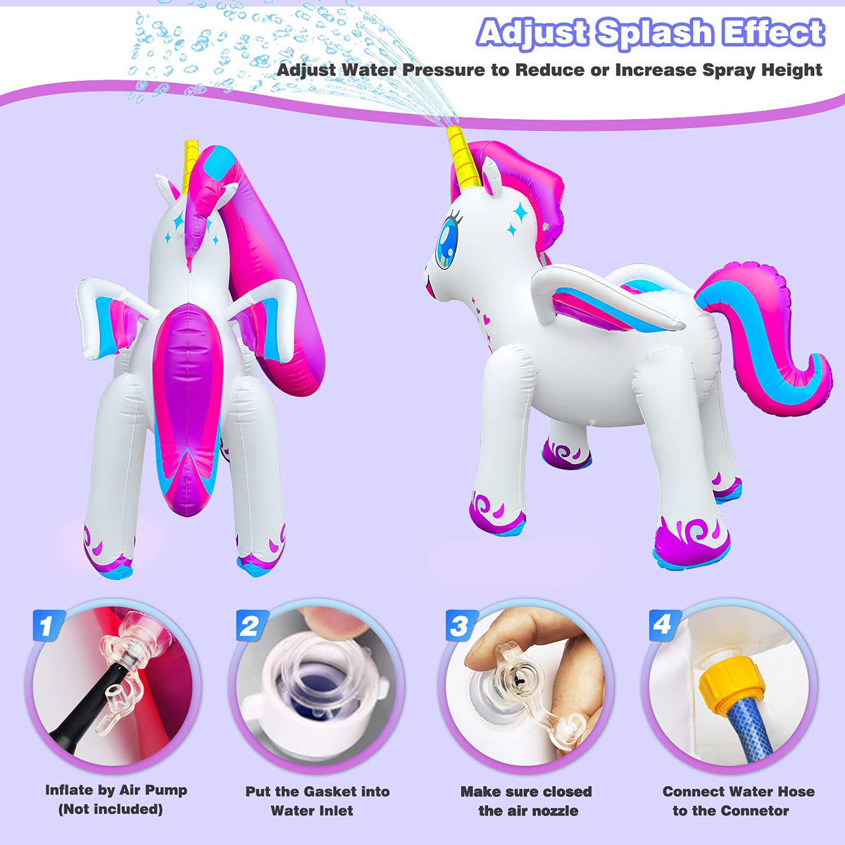 BESTPARTY Inflatable Unicorn Yard Sprinkler.